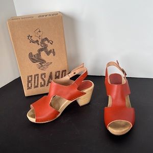 Bosabo t-strap wood heel clog mule sandal FR 41